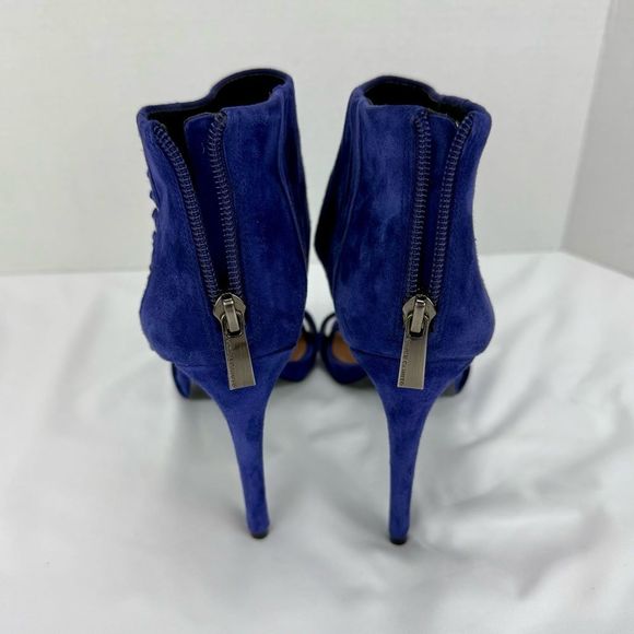 Vince Camuto Freya Open-Toe Heels Size 7 Blue Ankle Cuff Silver Chain Details - Picture 6 of 12